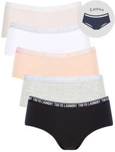 Women’s 5 Pack Assorted Hipster Briefs £12.60 With Code + £2.80 Delivery @ Tokyo Laundry