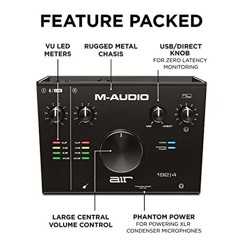 M-Audio AIR 192x4 USB C Audio Interface with Studio Quality Sound, 1 XLR in and Music Production Software - £59.99 @ Amazon