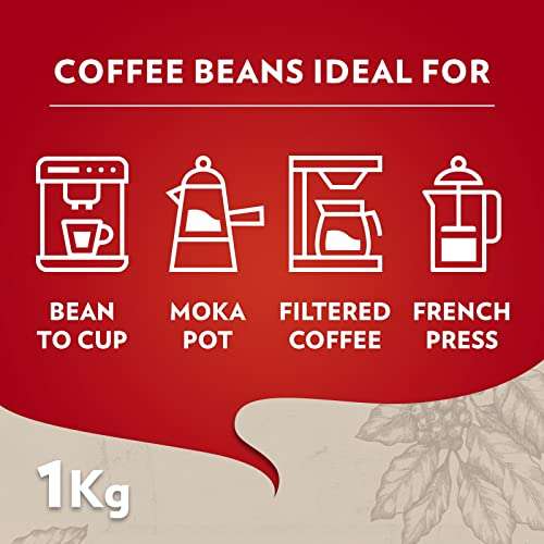 Lavazza, Qualità Rossa, Coffee Beans 1KG £9.59 on Subscribe and Save with Voucher