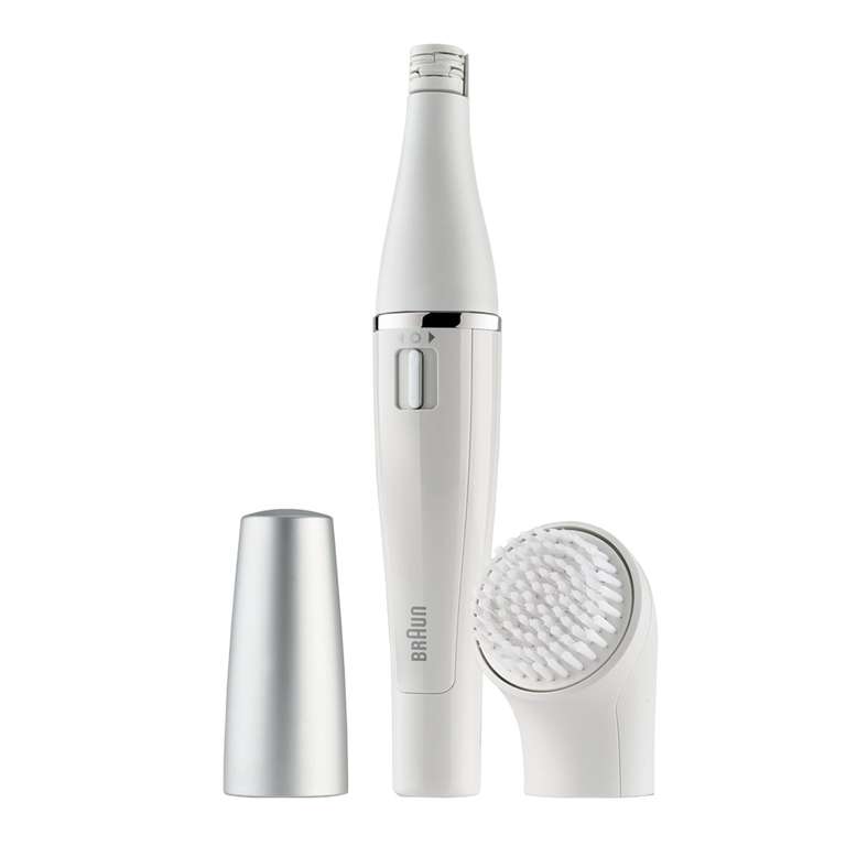 Braun FaceSpa Face Epilator, Hair Removal with Facial Cleansing Brush Head, 100% Waterproof, SE810, White