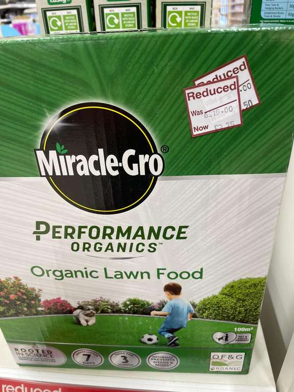 Miracle-gro performance organic lawn food £3.75 @ Wilko Tamworth Town centre