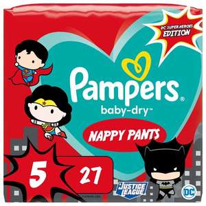 Pampers Baby Dry Dc Heroes Nappy Pants Size 5 27 Pack, Clubcard price £3.45 @ Tesco
