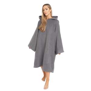 Brentfords Hooded Towel Poncho Beach Changing Robe in grey or pink for £9.99 delivered @ eBay / onlinehomeshop