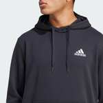 adidas Men's Essentials Fleece Hooded Sweatshirt - Black - Large