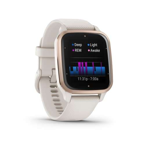 Garmin Venu Sq 2 Music GPS Smartwatch with All-day Health Monitoring, Ivory and Peach Gold £199.99 at Amazon