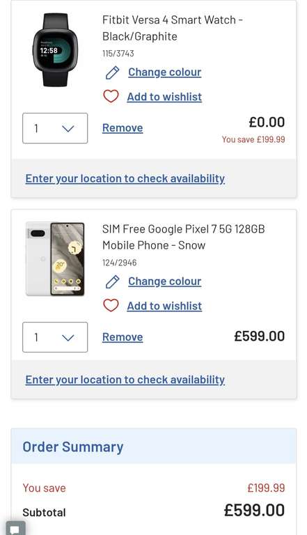 SIM Free Google Pixel 7 5G 128GB Mobile Phone £599 @ Argos (£100 Trade in bonus + 5% Perks at work e-voucher + 1% TCB) Free c&c