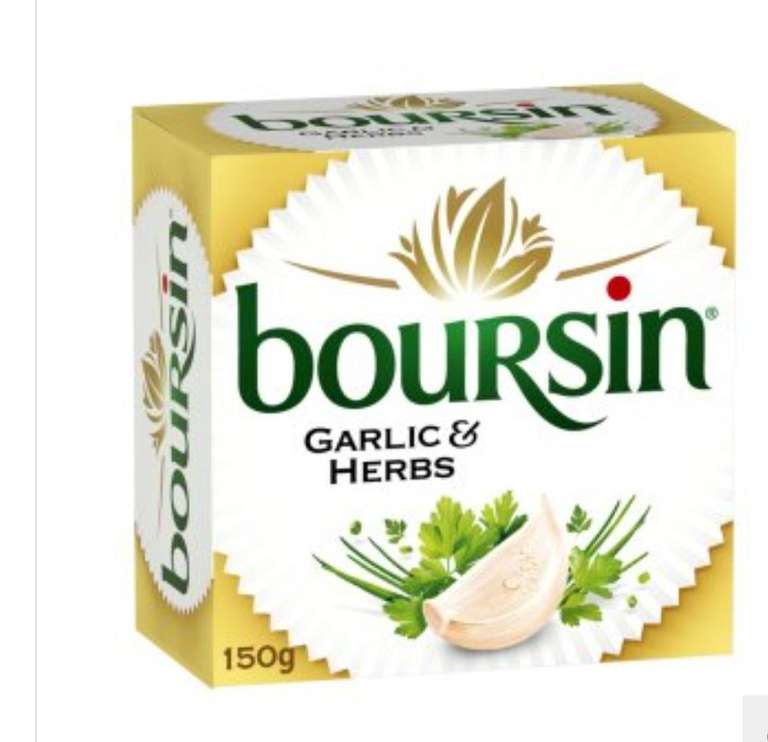 Boursin Garlic & Herbs, 150g - 69p instore @ Farmfoods, Livingston