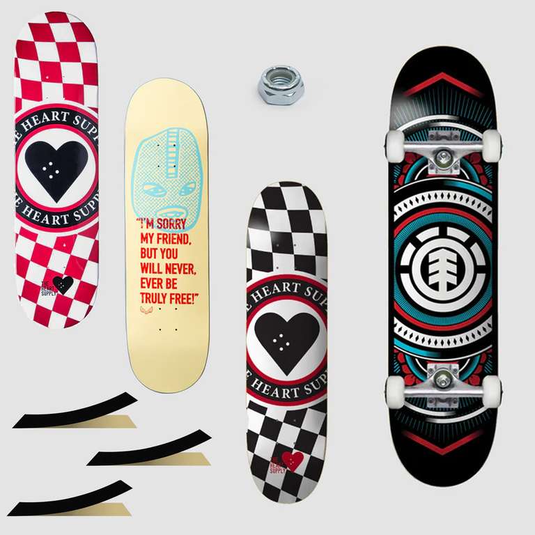3 Decks Including Free Grip + Element Complete Skateboard £71.17 With Code OR 3 Decks for £39.99 Delivered @ Rollersnakes (UK Mainland)
