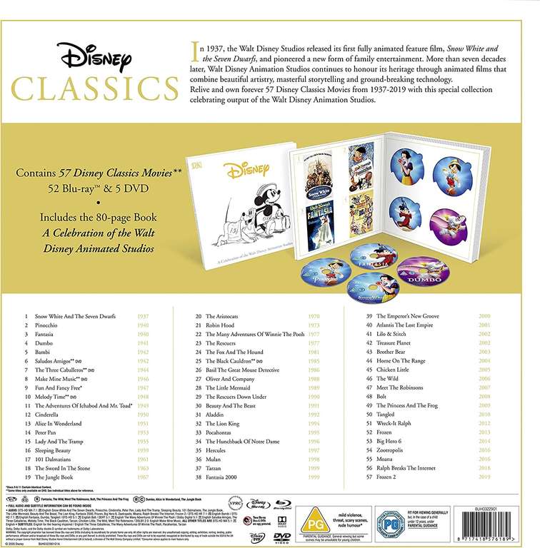 Disney Classics Complete Collection (57 Disc Collection) (2020) Blu-ray £164.99 + £2.99 delivery @ Zavvi