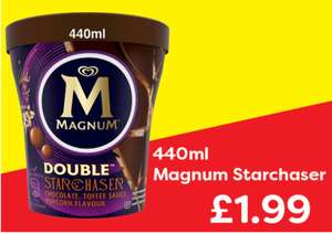 Magnum Double Starchaser Chocolate, Caramel, Popcorn Ice Cream Tub 440ml