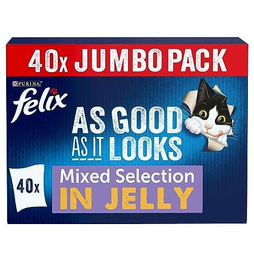 Felix Mixed Selection Adult Cat Food Pouches in Jelly - 120 x 100g