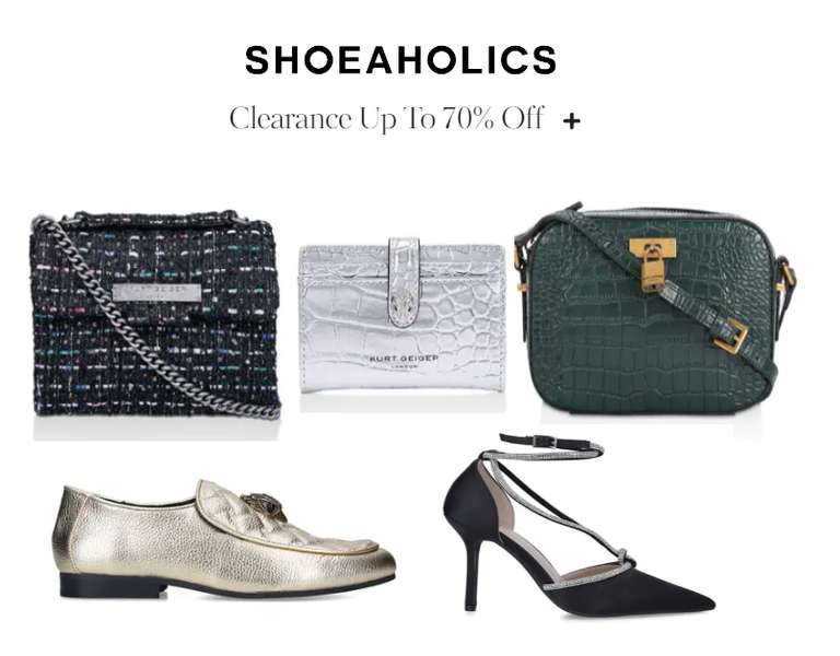 Up to 70% off the clearance Sale + Extra 15% off with Code SAHF15 (+£2.95 click & collect) @ Shoeaholics