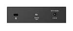D-Link DES-105/B 5 Port Fast Ethernet Metal Desktop Switch, Hub, Internet Splitter, Metal, Fanless, Plug and Play - UK Model