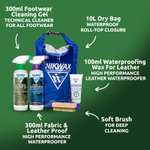 Nikwax FABRIC & LEATHER SHOE CARE KIT for Waterproof Shoes, Cleaner + Proofer + Wax + Brush + Dry Bag, sold and FB Nikwax Ltd