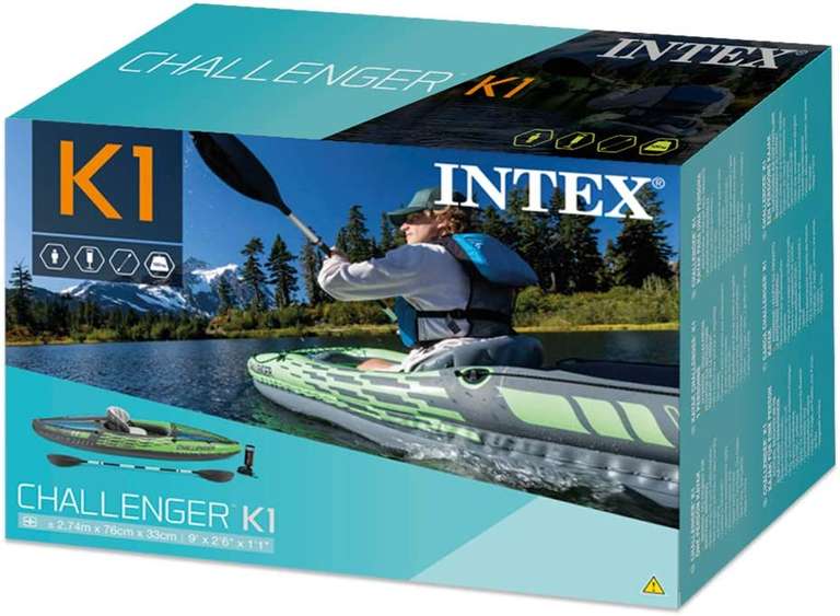 Intex Challenger Kayak, Man Inflatable Canoe with Aluminum Oars and Hand Pump £82.04 @ Amazon