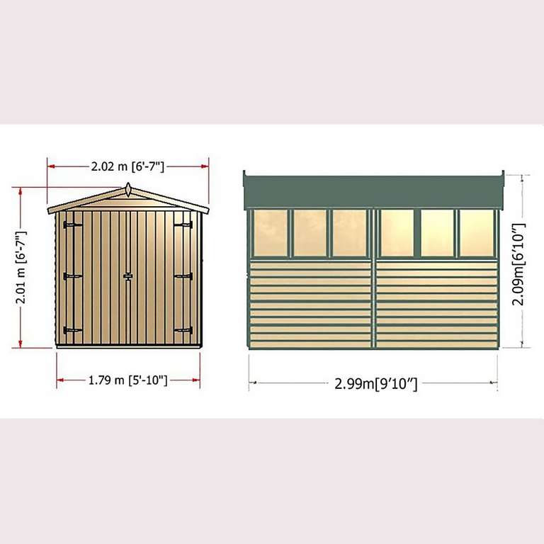 Shire 10x6ft Overlap Garden Shed - Including Installation (selected postcodes)