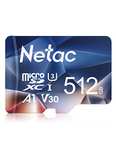 Netac MicroSDHC Memory Card 512GB, Micro SD Card, 4K Full HD Video Rec, UHS-I, C10, U3, A1, V30 - (with voucher) Sold by Netac Store / FBA