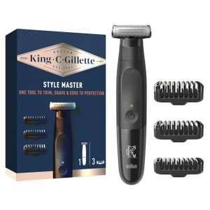King C. Gillette Style Master, Beard Trimmer, Stubble Trimmer & Electric Shaver with One 4D Blade, Electric Razor for Men with 3 Attachments