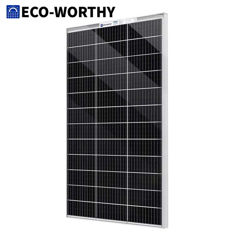 ECO-WORTHY Solar Panel Bifacial 120W 12V Monocrystalline PV Module Power Charger for RV, Campervan - Sold by ECOWORTHY UK Store