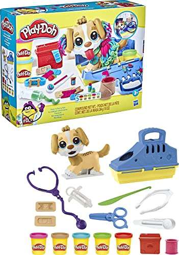Play-Doh Care n Carry Vet Playset with Toy Dog, Carrier, 10 Tools