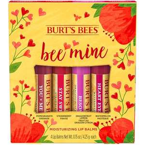 Burt's Bees Lip Balm Gift Set, Pomegranate, Strawberry, Dragonfruit Lemon, Watermelon, Bee Mine, 4x4.25g