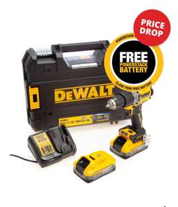 Dewalt DCD805H2T 18V XR Compact Brushless Combi Drill (2 x 5.0Ah Powerstack Batteries) + free 5.0 Ah Powerstack by redemption