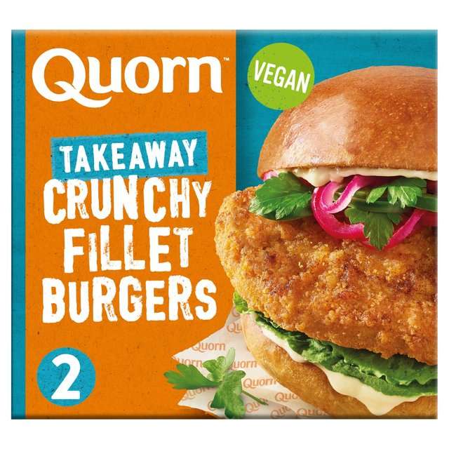 Quorn Takeaway Vegetarian / Vegan 2 Crunchy Fillet Burgers 190g