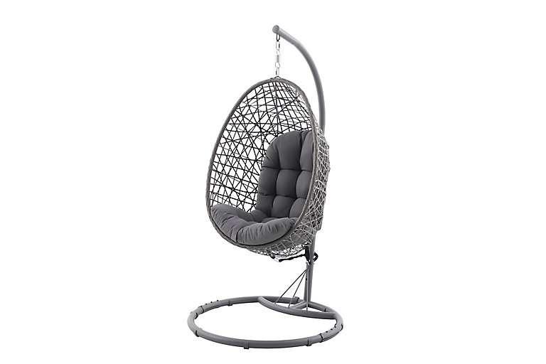 Nikouria Metal Steel grey Hanging egg chair £180 at checkout @ B&Q