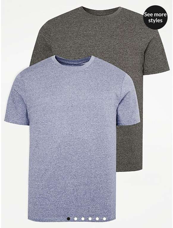 Assorted Grey Speckled Jersey T-Shirts 2 Pack Size L for £6 + free click & collect @ George