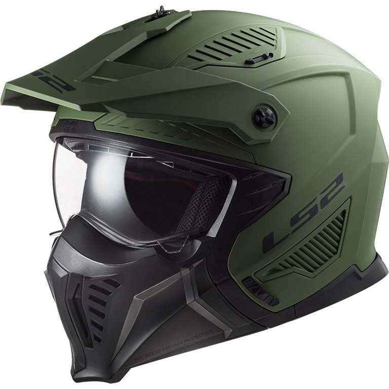 LS2 OF606 Open Face Drifter Solid Matt Green Helmet