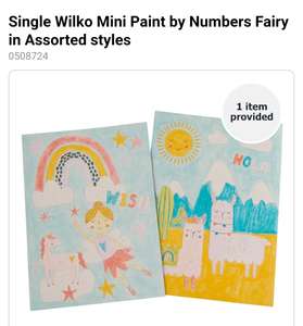 Single Wilko Mini Paint by Numbers (includes paints & brush) in Assorted styles now £1 + Free Collection @ Wilko