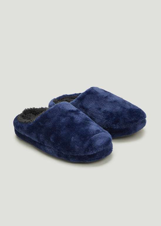 Kids Navy Snuggle Mule Slippers (Younger sizes 10-Older 6) from just £3.50 with Free Click and Collect From Matalan