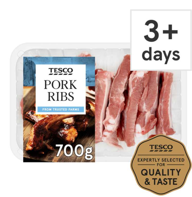 Tesco Pork Individual Ribs 700G - Clubcard price