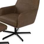 Hudson Faux Leather Swivel Chair and Footstool free C&C