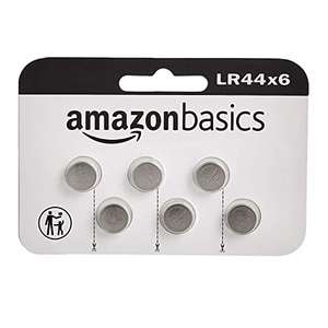 Amazon Basics LR44 Alkaline Button Coin Cell Batteries, Pack of 6 £3.67 / £3.49 Subscribe and save @Amazon