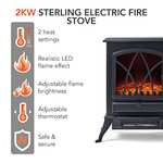 Warmlite WL46018 Stirling Portable Electric Fire Stove Heater with Realistic LED Flame Effect £52.99 @ Amazon