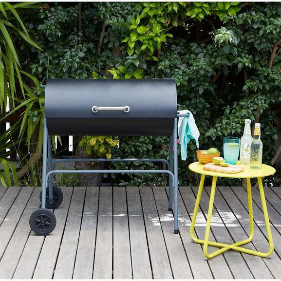 Texas half oil drum charcoal barbecue for £35 click & collect / £41 delivered @ Homebase