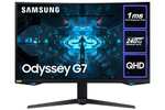 Samsung Odyssey G7 LC27G73TQSRXXU 27" 1000R Curved Gaming Monitor - 240Hz, 1ms, 1440p QHD, Gsync, QLED, HDR600, HDMI, Displayport, USB