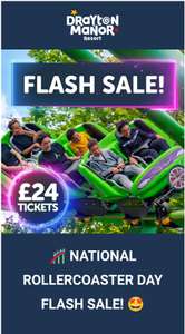Drayton Manor *Rollercoaster Day* 16/08 Adult tickets £24 each (Ages 4+)