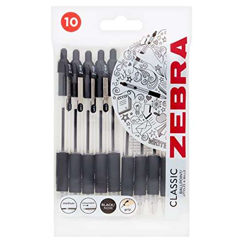 ZEBRA Z Grip Retractable Ballpoint Pens Black/Assorted 1 x 10pk