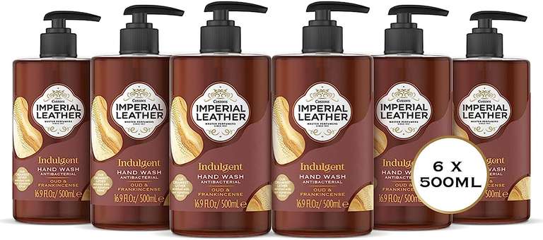 Imperial Leather Oud & Frankincense Hand Wash 6x500ml - £9 / £8.55 Subscribe & Save (possible £7.20 with discount) @ Amazon