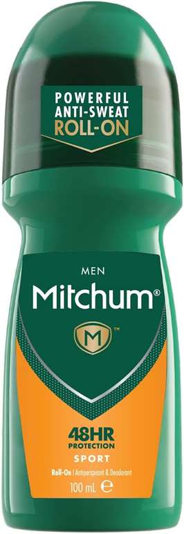 Mitchum Men 48HR Protection Roll-On Deodorant & Antiperspirant Sport 100ml (£1.69/£1.54 S&S + 5% Voucher on 1st S&S) With £1 Applied Voucher