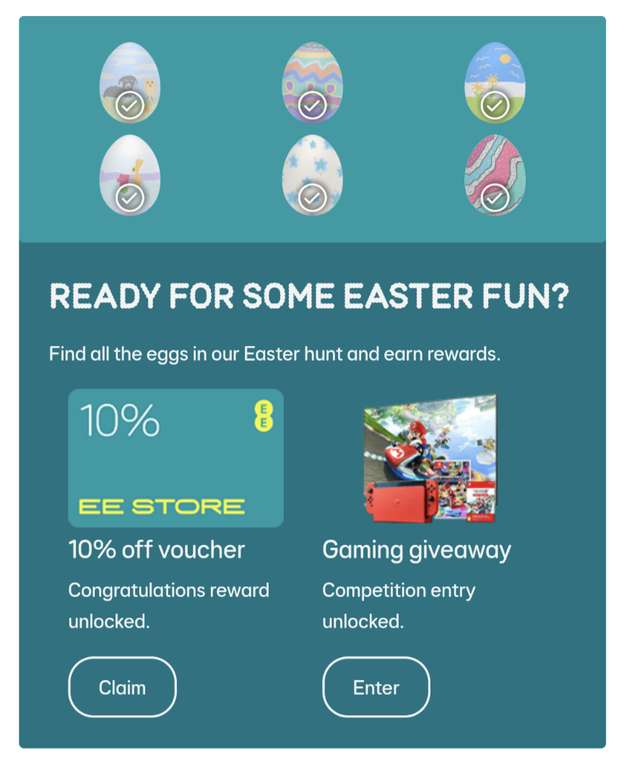 10% off at EE store (apart from the 'Games Consoles' category)