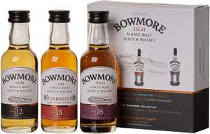 Bowmore Whisky Miniature Gift Set. 12, 15 & 18yo 3x 50ml via Amazon FRESH - (Selected Locations, Min Spend Applies)