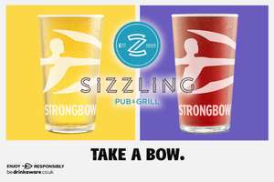 Free Pint Of Strongbow Friday-Wednesday At Sizzling Pubs With O2 Priority (includes Virgin Media customers)