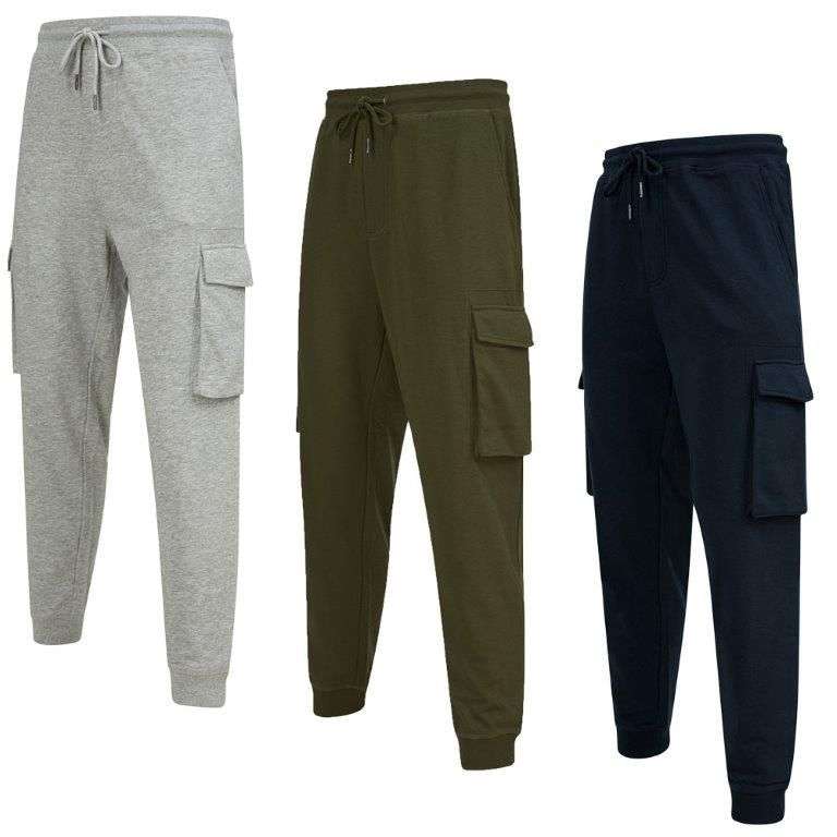 Multi-Pocket Cargo Style Cuffed Joggers with code
