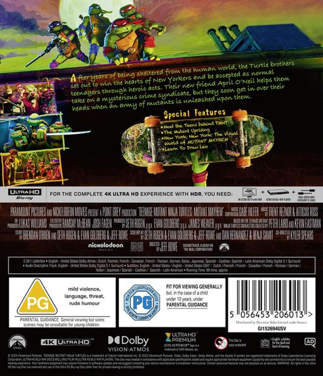 Teenage Mutant Ninja Turtles: Mutant Mayhem 4K UHD