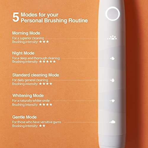 Oclean Flow, Sonic Electric Toothbrush, 5 Modes with Whitening, 180 Days Battery Life – White - £17.89 With Voucher @ Amazon