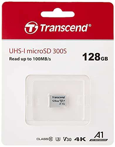 128GB - Transcend microSDXC 300S A1 U3 Class 10 Memory Card with up to 95/45 MB/s - £6.99 @ Amazon (Prime Exclusive)