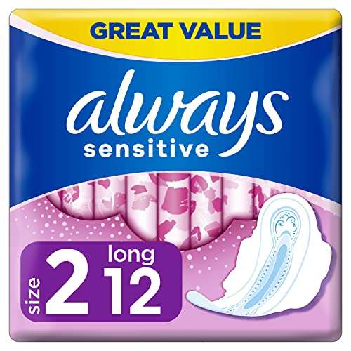 Always Sensitive Pads with Wings Ultra Long 12 Pads - £3.80 (Minimum Order 4) @ Amazon